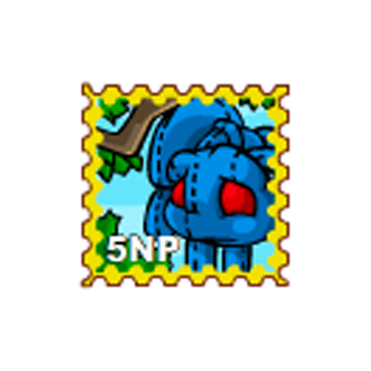The Discarded Magical Blue Grundo Plushie of Prosperity Stamp